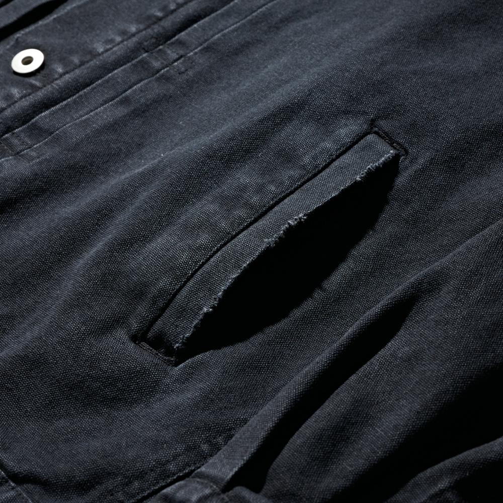 Deutero Canvas Denim Pattern Jacket Black