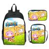 Lankybox Blocky Plüsch 3-teiliges Set Rucksack Cartoon Anime Schultasche für Kinder