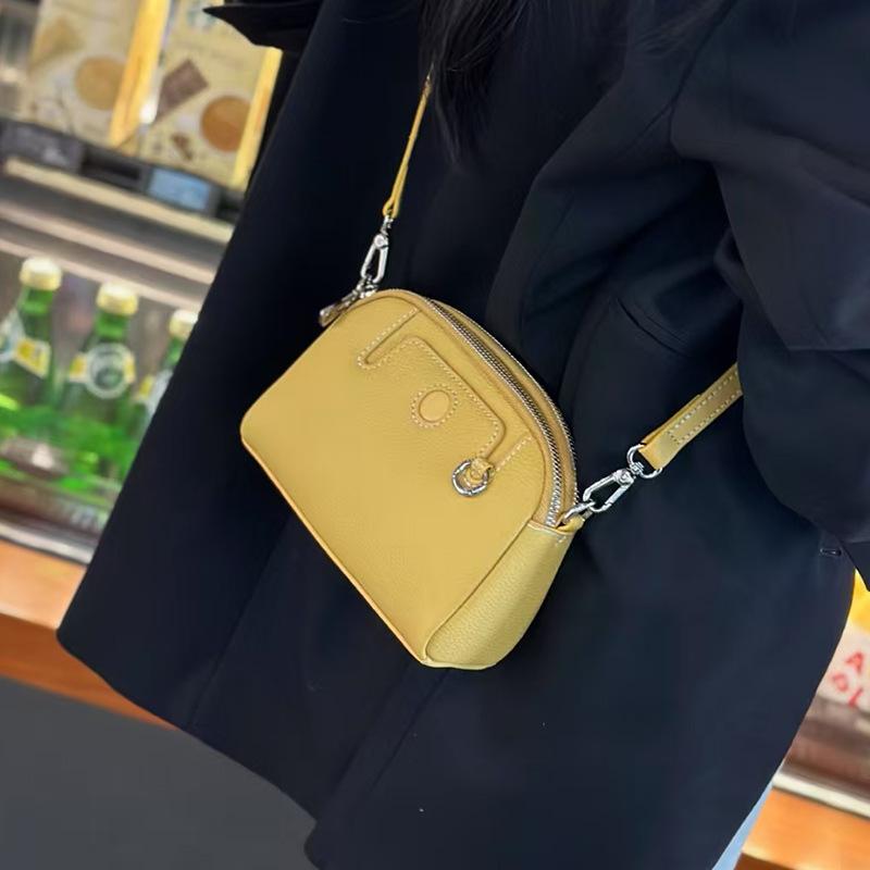 Niche Design New Genuine Leather Women's Bag Spring Summer Versatile Top Layer Cowhide Women's Shoulder Crossbody Simple Trendy Small Practical Bag