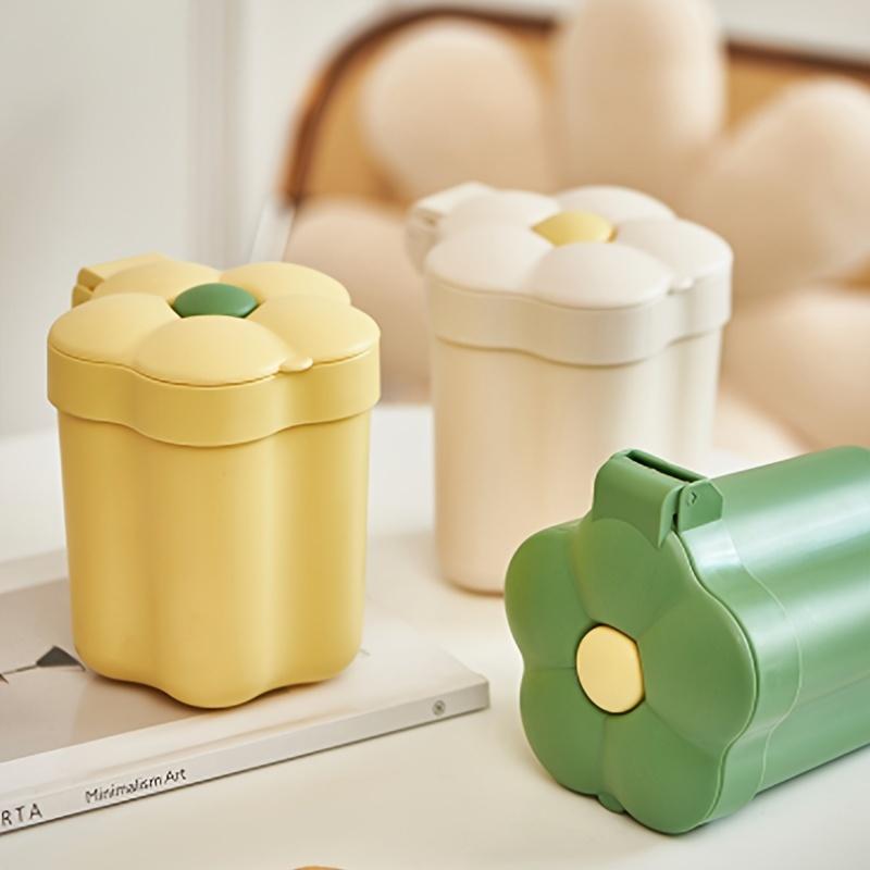 Mini Trash Can Multifunctional Desktop Storage Bin with Lid Small Garbage Can for Office Home Kitchen Bathroom