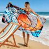 Basketball Print Beach Towel, Large Soft Quick Dry Towel for Beach Camping Swimming