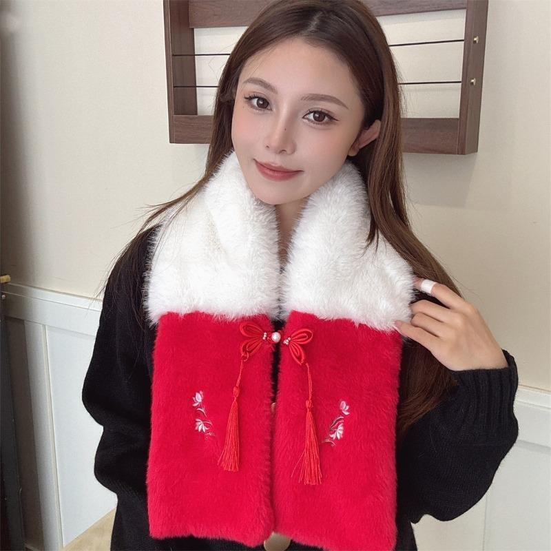 New Christmas New Red New Year's Day Scarf Women's Winter Warm Atmosphere Versatile Scarf