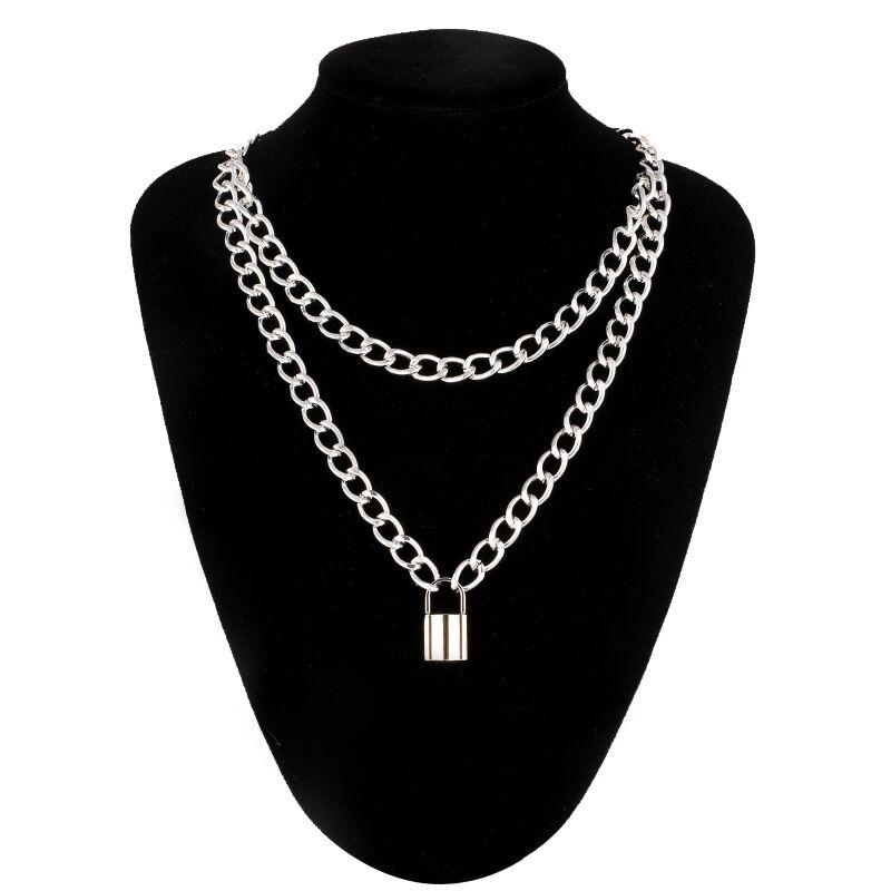 Lock Chain Necklace With A Padlock Pendants For Women Men Punk Jewelry On The Neck 2020 Grunge Aesthetic Egirl Eboy Accessories