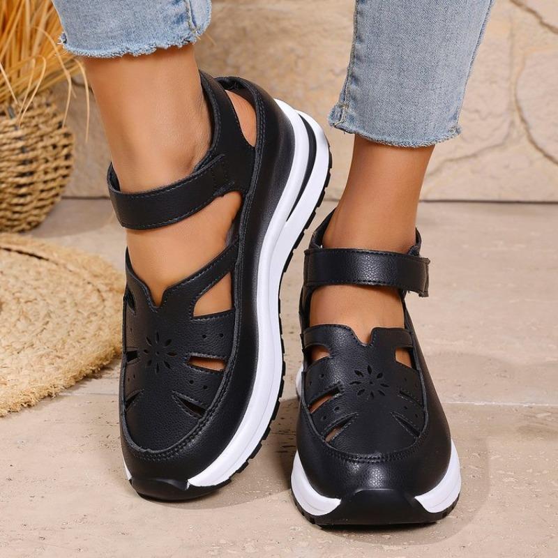 Women's Shoes Closed Toe Sandals Casual Rome Sandals Women Hollow Platform Wedges Plus Size Shoes Female