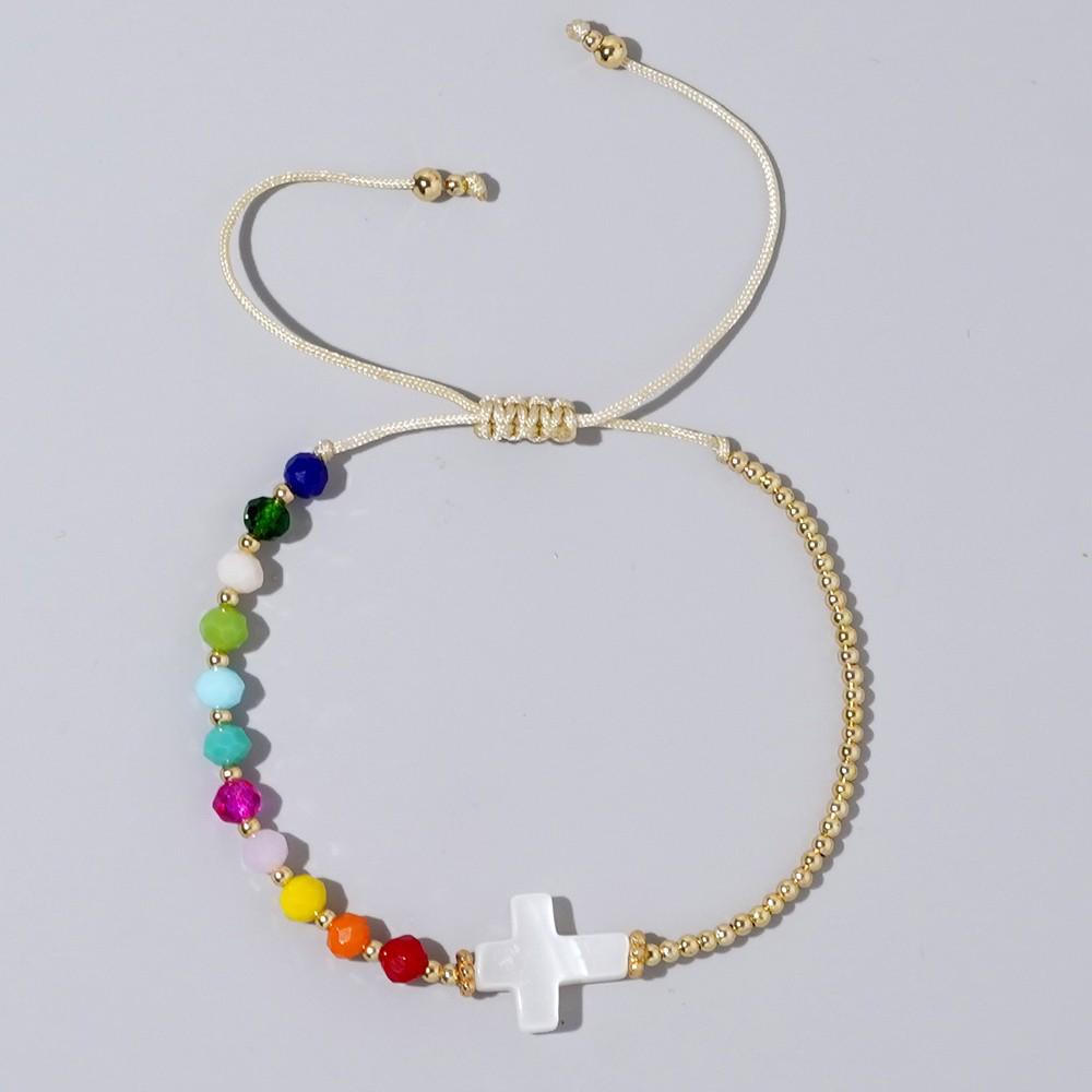 

Retro Bohemian Style Crystal Shell & Copper Bead Women s Bracelet