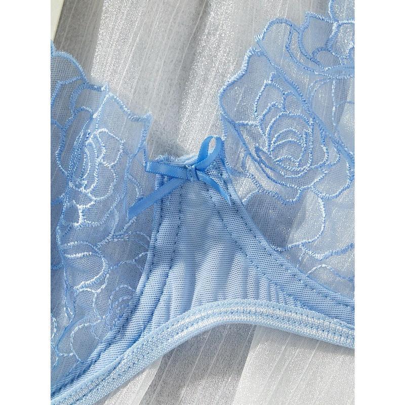 Floral Embroidered Lingerie Bra Set - K8573 New Style