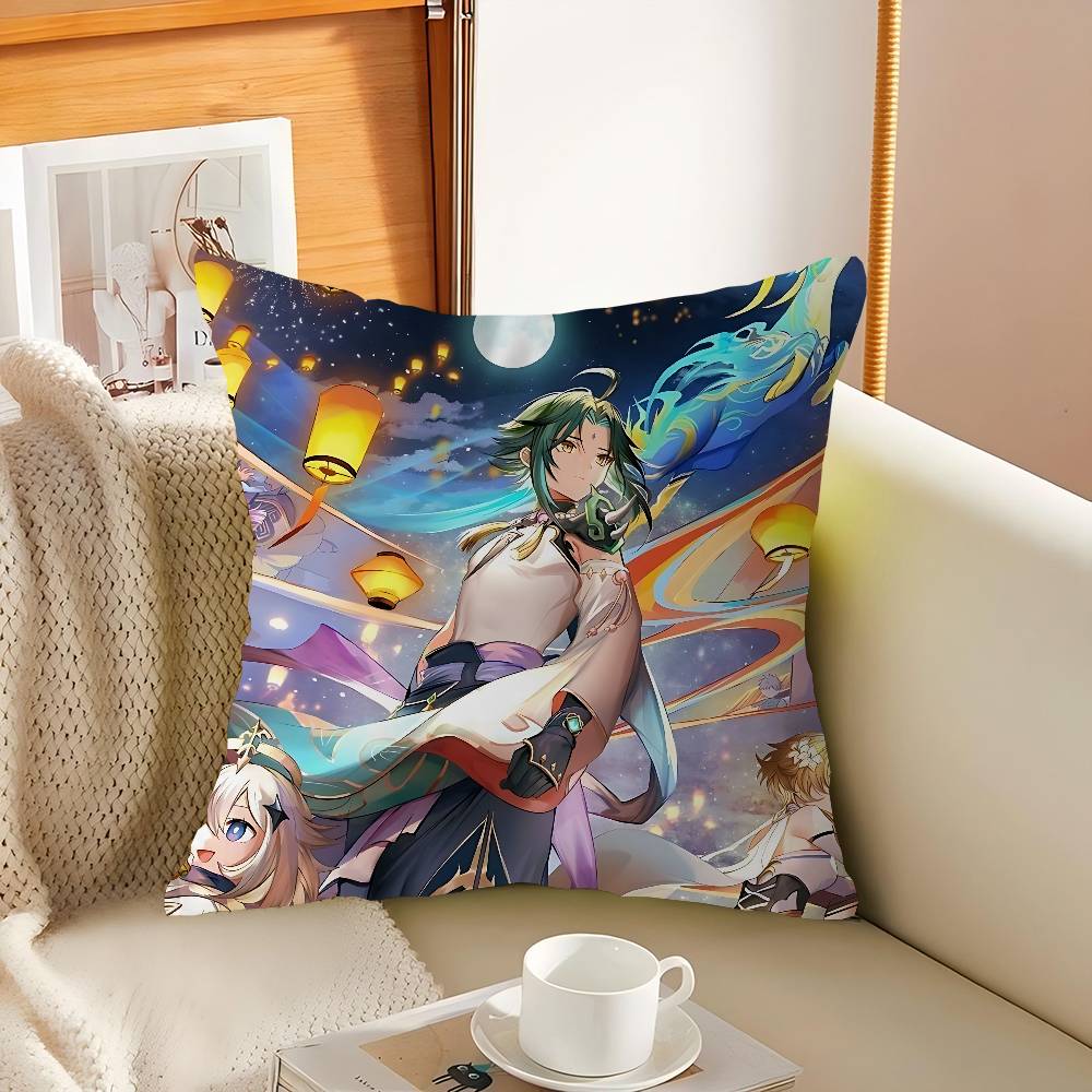 Сяо Genshin Impact Наволочка Подушка Обивка Диван Декоративная Подушка Домашний Декор Наволочка 16x16Inch