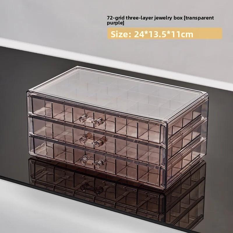 TengXian Dustproof Jewelry Storage Box Drawer Type Large Capacity Ring Earring Necklace Home Use Vanity Organizer Box