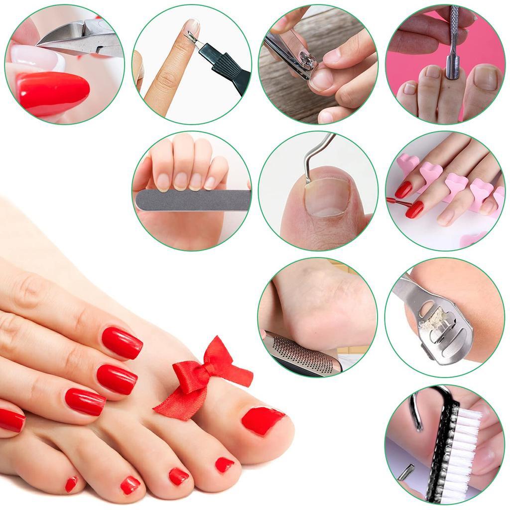 Professional Medical Pedicure Tools Kit Stainless Steel Callus Remover 26-Piece Set for Foot Care Home Use