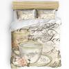 Beige Teacup Rose Flower Bedding Set 3pcs Boys Girls Duvet Cover Pillowcase Kids Adult Quilt Cover Double Bed Set Home Textile