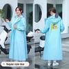 Women's Long Single-Piece Stormproof Raincoat with Electric Battery for Adults