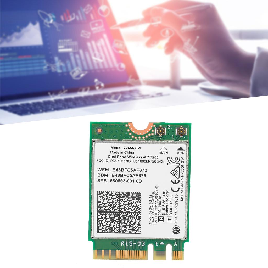 Wireless Network Card 7265NGW 7265AC Dual Band M.2 Interface Bluetooth 4.0 Computer Supplies