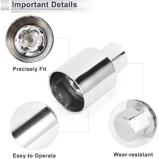 Vehicle Wheel Lock Lugnut for Jeep Compass #803 Anti-theft Screw Nut Removal Key Socket 1pc