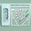 Multifunctional Drafting Tools Kits Including Compass Ruler Protractors Eraser For School Office Home Use In Organizers Box