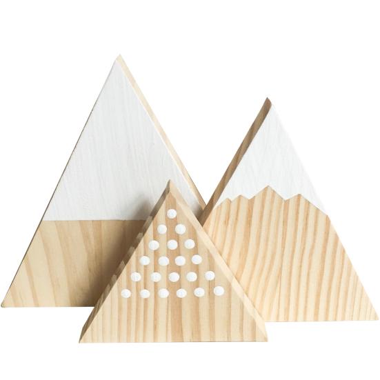 

3шт/набор скандинавского горного стиля в форме треугольника для детей, украшения для спальни белый