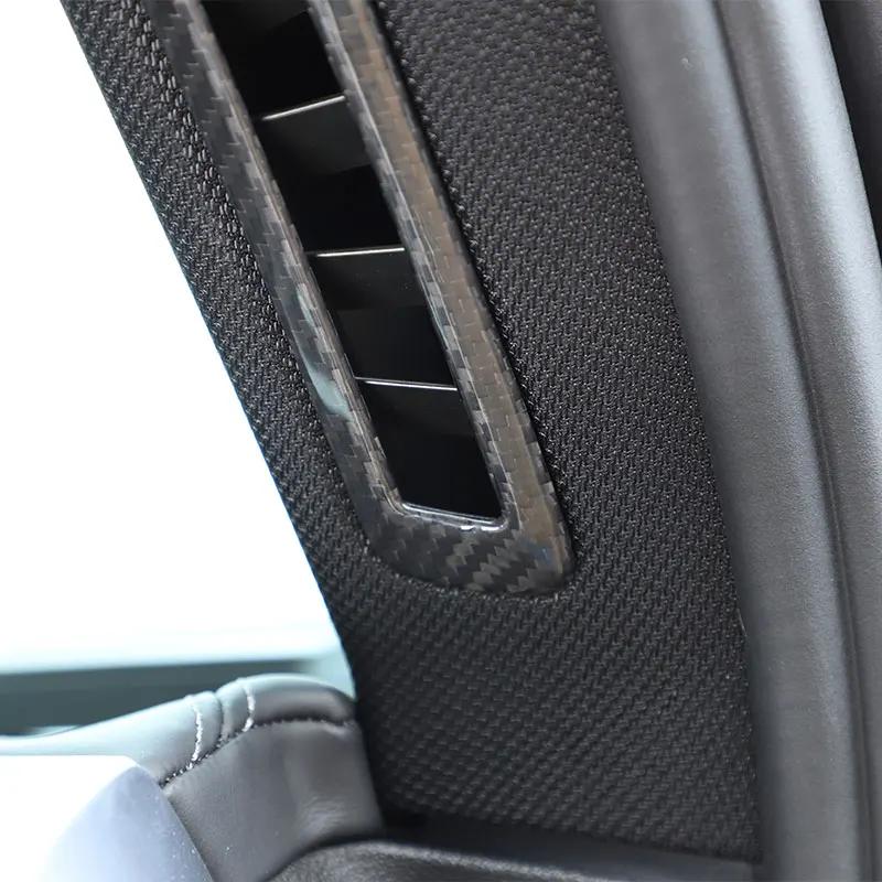 Real Carbon Fiber Car A Pillar Air Conditioning Outlet Decorative Frame Sticker for BMW 8 Series G14 G15 G16 Interior Accessorie