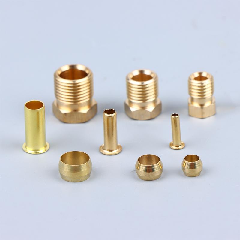 4mm 6mm 8mm Brass Fittings Ferrule Liner Sealing CNC Machined for Hose Tubing Secure Connection Automotive Home