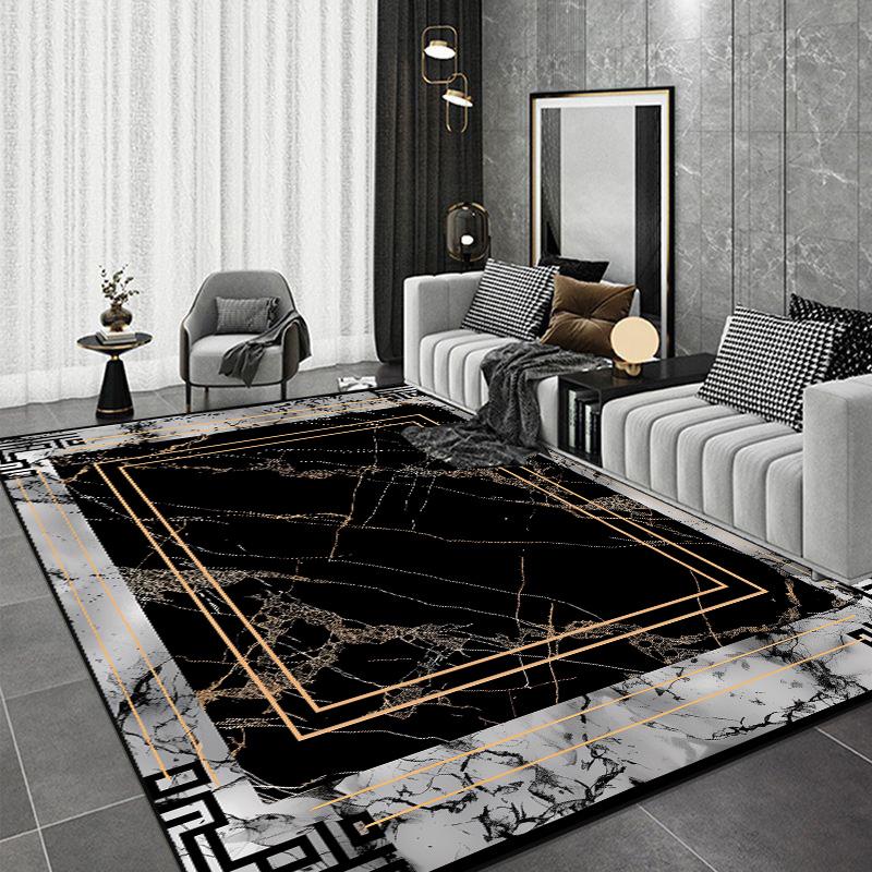 Black Chinese Style Carpets for Living Room Home Abstract Bedroom Decoration Luxury Large Area Rug Sofa Table Non-slip Floor Mat