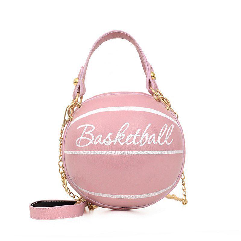 Dámská podzimní/zimní řetízková kulatá crossbody kabelka - Basketbalový/módní design