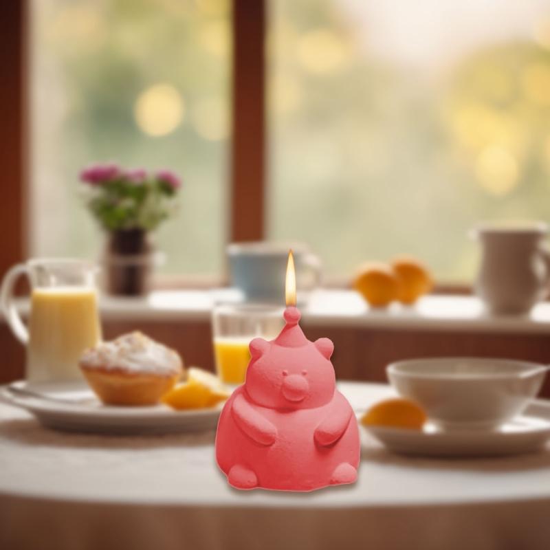 Bear Animal Statue Silicone Candle Molds for Epoxy Resin Candle Soap Making Home Decoration Gypsum Silicone Molds