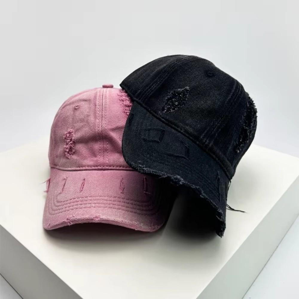 Broken Style Design Baseball Hats Solid Color Sunshade Caps New Peaked Caps