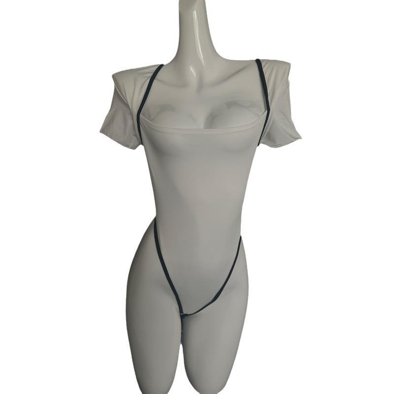 Sex underwear sexy jumpsuit dead pants water open crotch tight swimsuit temptation pure milk Japanese nightclub wear