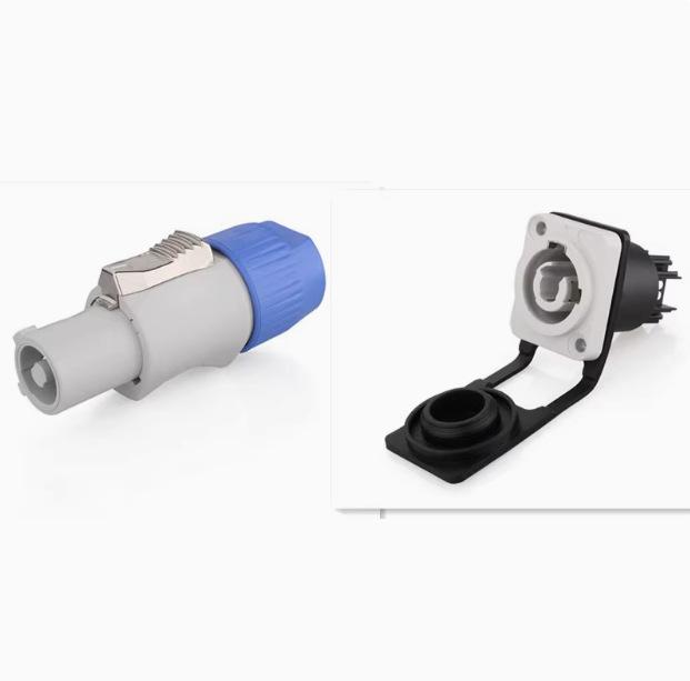 3P Stage Lighting Beam Light with Aviation Plug, LED Display, and XLR Waterproof Male/Female Socket.
