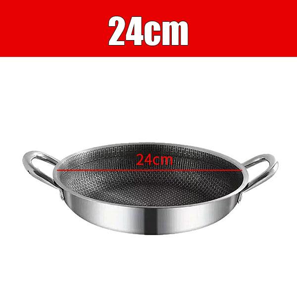 

24cm/28cm Stainless Steel Hybrid Woks & Stir-fry Pans with Double Handles Large Nonstick Frying Pan Skillet Dishwasher Safe