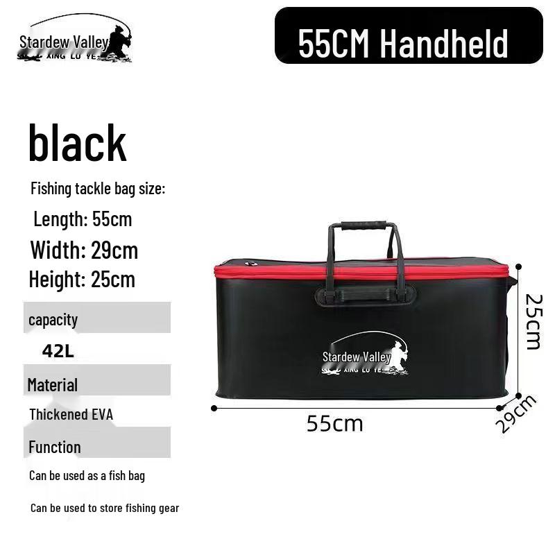 Collapsible EVA Fish Bucket with Strap - Multifunctional and Thickened Design with Built-in Keepnet