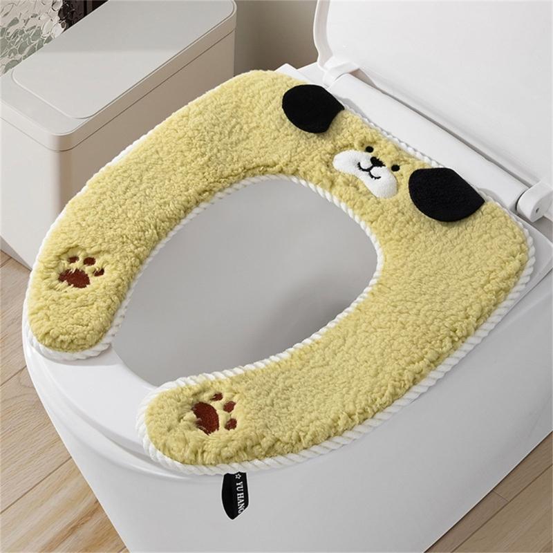 Toilet Cover Mat with Handle Bathroom Toilet Pad Cushion Stay Warm in Winter Stylish and Practical