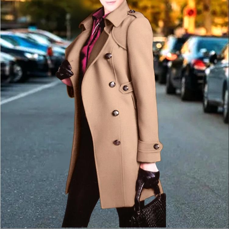 2024 autumn and winter new European station independent station order surge thickened woolen women's coat quality coat