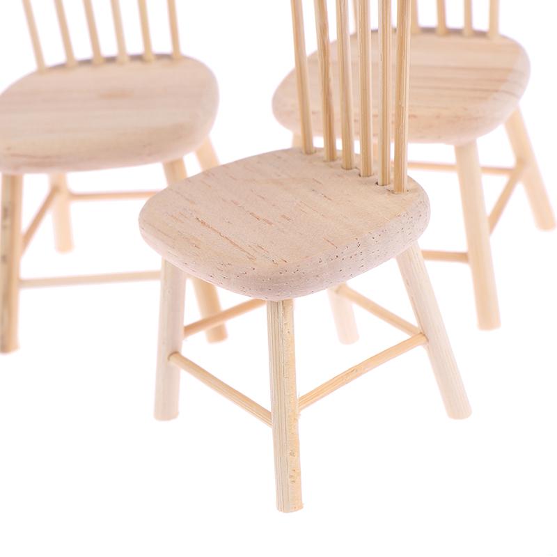 1Set 1/12 Dollhouse Miniature Dining Table Chair Doll House Wooden Furniture Toy