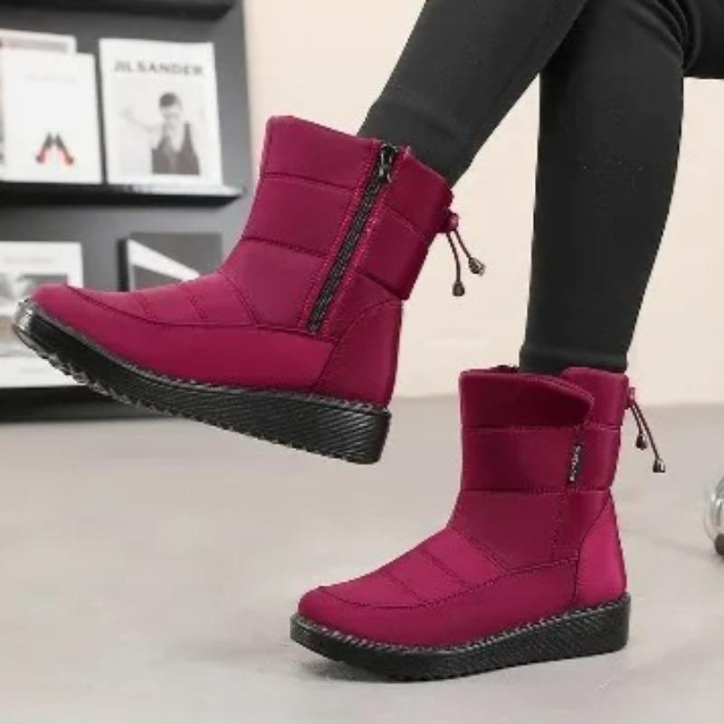 Damen Schneestiefel Winter Dick Plüsch Warme Baumwollschuhe Winter Plüsch Mid-Calf Stiefel Rutschfeste Plateau Stiefel Winterstiefel für Damen