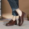 Britse Stijl Echt Leer Brogue Schoenen Dames Oxfords Platte Dress Schoenen Koeienhuid Merk Dames Leren Schoenen
