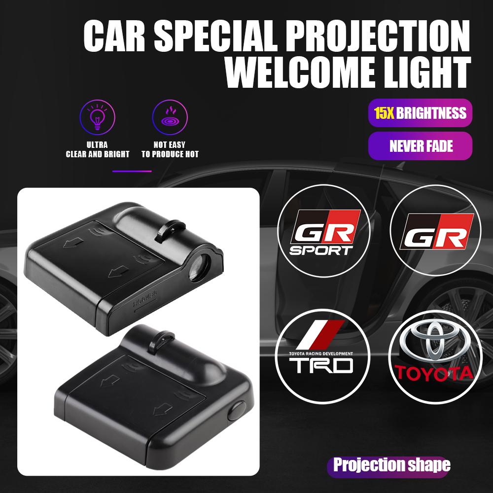 1/2Pcs Car Door Welcome Light Led HD Projector Lamp Courtesy Lights For Toyota TRD Corolla Aygo Camry Yaris Rav4 Hilux Land GR