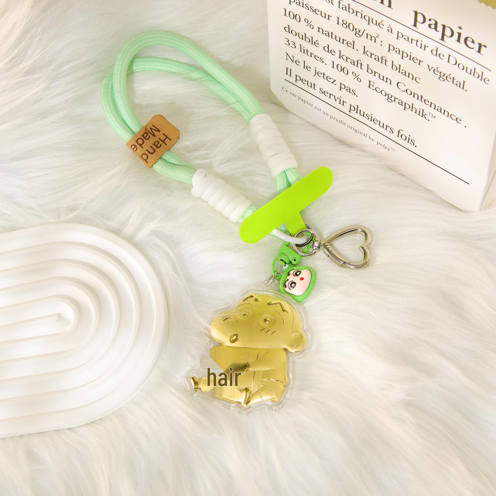 Golden Crayon Shin-chan Phone Charm & Keychain - Creative Gift for Friends