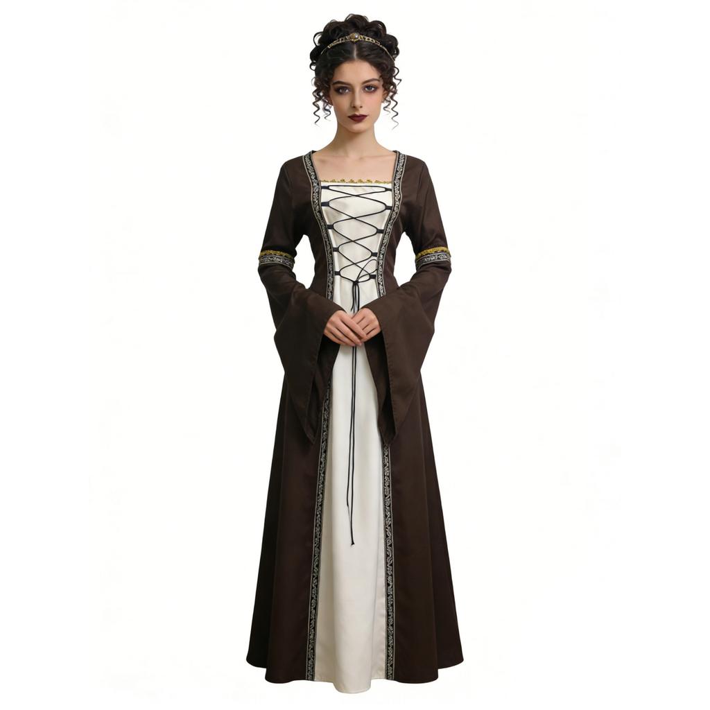Cosplay Victorian Medieval Court Dress Vintage Cloak Stage Suit Halloween Cosplay Party Suit