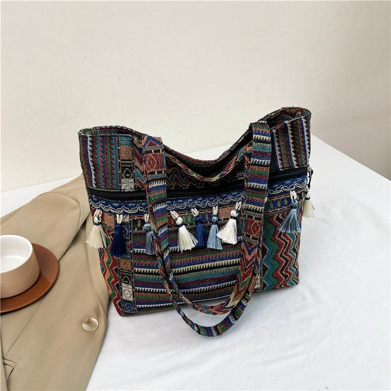 

Popular Tassel Bags for Women Fashion Ethnic Style Commuting Tote Bags Large Capacity Single-shoulder Handbags for Women W3905WW-