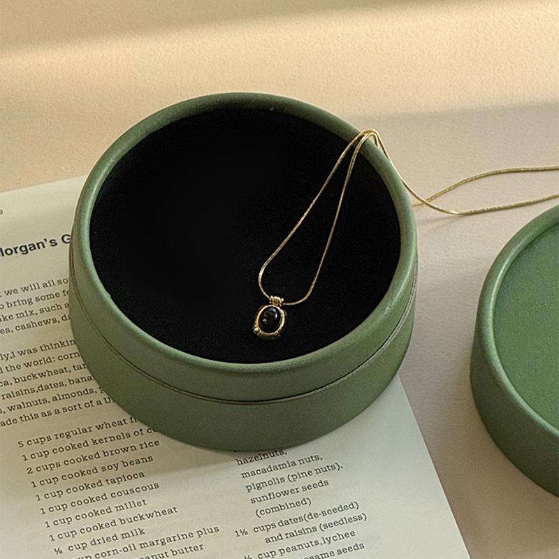 Round Jewelry Storage Box Slotted Earrings Holder Portable Paper Organizer for Bedroom Vanity Trip Small Gift for Girls