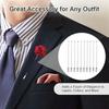 Good-10Pcs Hat Pins For Jewelry Making Long Silver Brooch Pin Sticks With Stopper Thin Lapel Boutonniere Craft Accessories