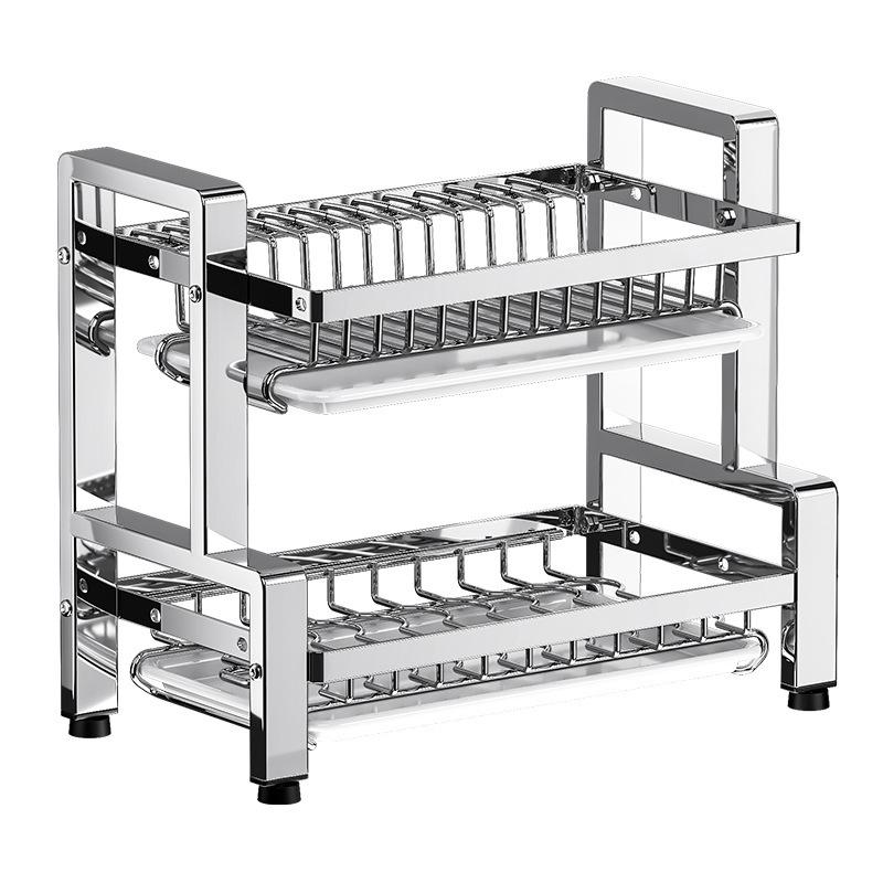 2026 Multi-functional Stainless Steel Dish Drying Rack for Countertop Storage of Bowls, Plates, and Chopsticks