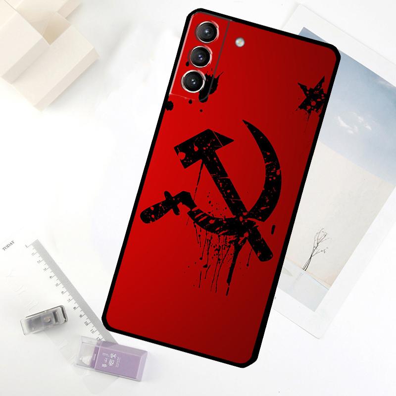 USSR Flag Soviet Union Phone Case For Samsung Galaxy S20 FE S21 S22 S23 S24 S25 S26 Ultra S10 S25 Plus S25 FE Cover