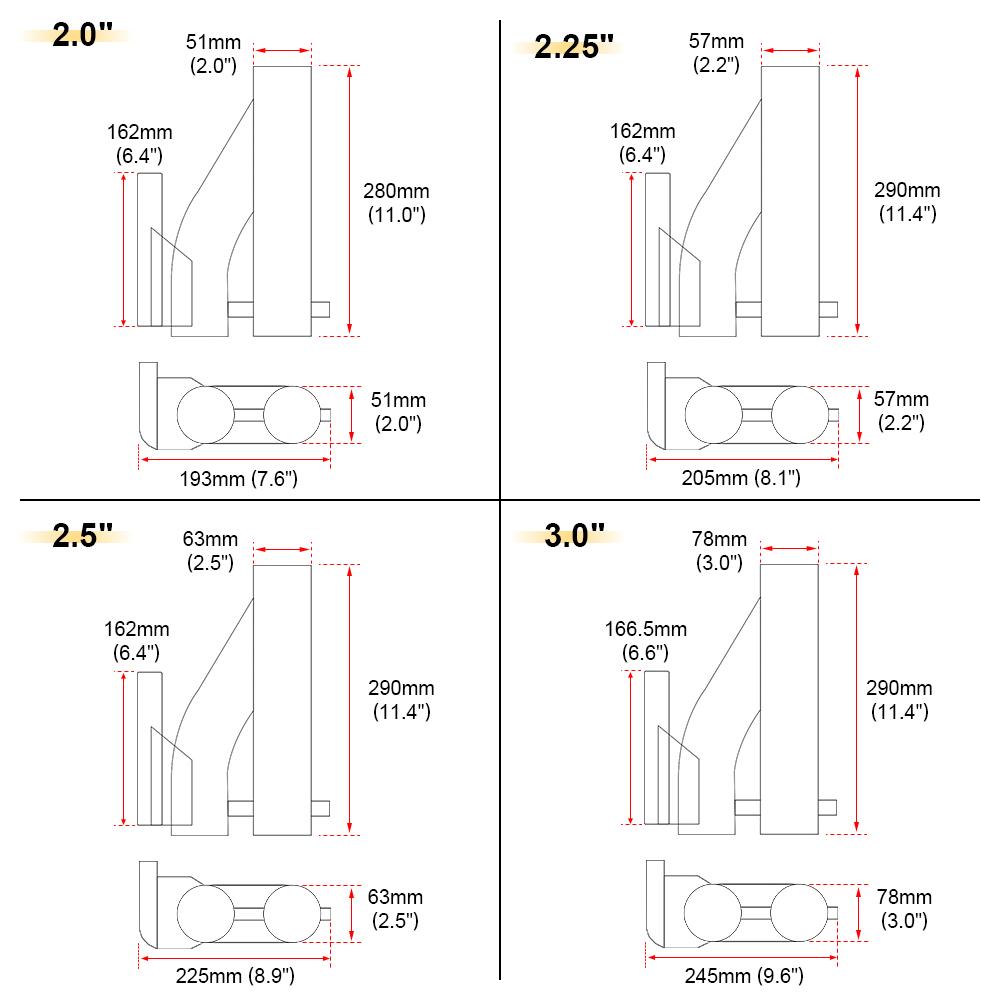 Universeller Edelstahl 304 2,0" 2,25" 2,5" 3" Elektrischer Auspuff-Fallrohrausschnitt mit zwei Ventilen und drahtlosem Fernzubehör