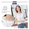QICED Summer Fashion Hollow Lace Round Neck Bat Sleeve Short Sleeve T-shirt Women