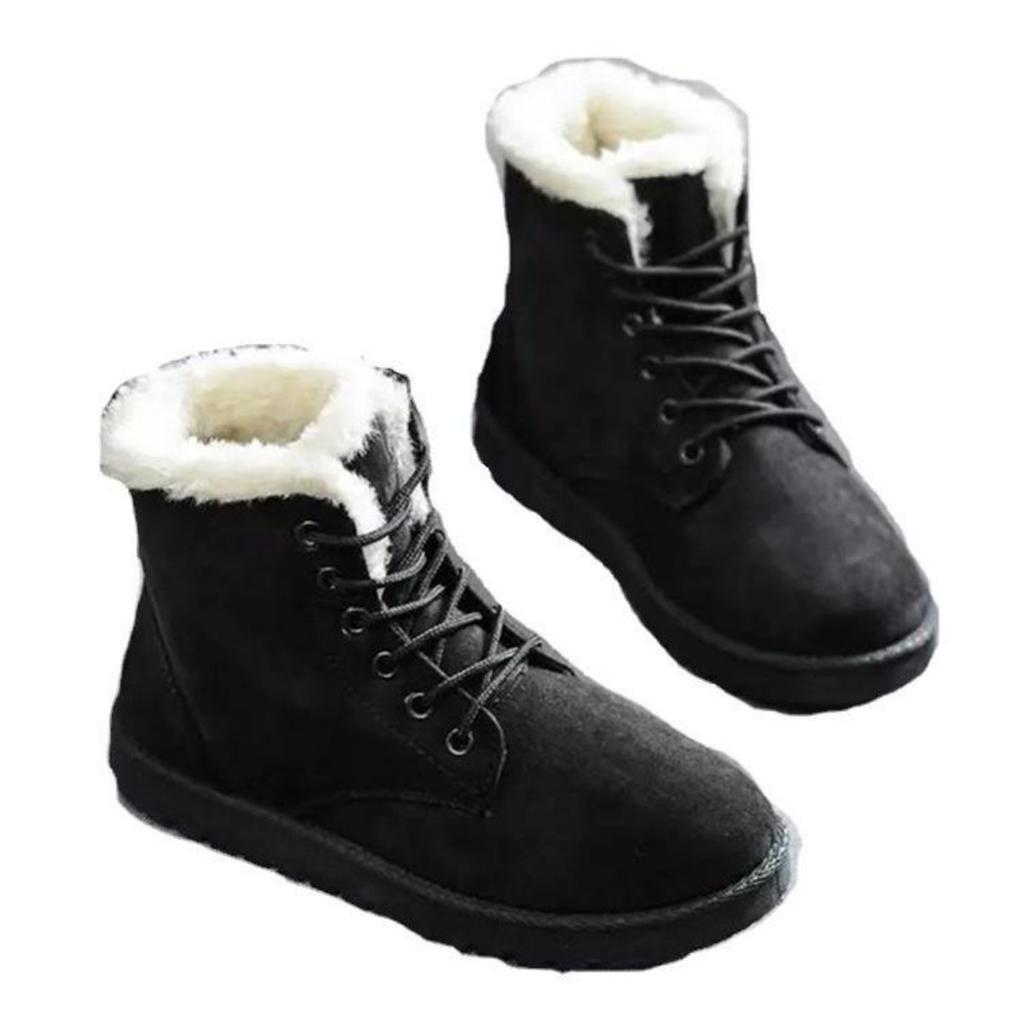 Snow Boots, Women's Shoes, Short Boots, Warm Shoes, Lace Up Shoes, Flat Shoes, Cotton Shoes, Plush Martin Boots