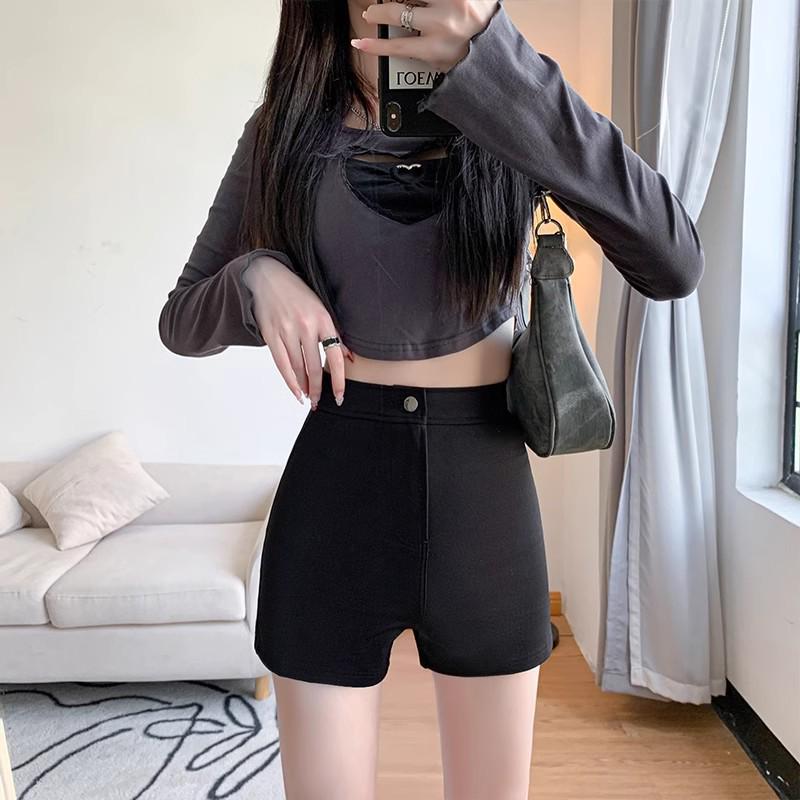 

Women s Black High-Waist Slimming Shorts - Sexy, Casual Summer 2024 Small