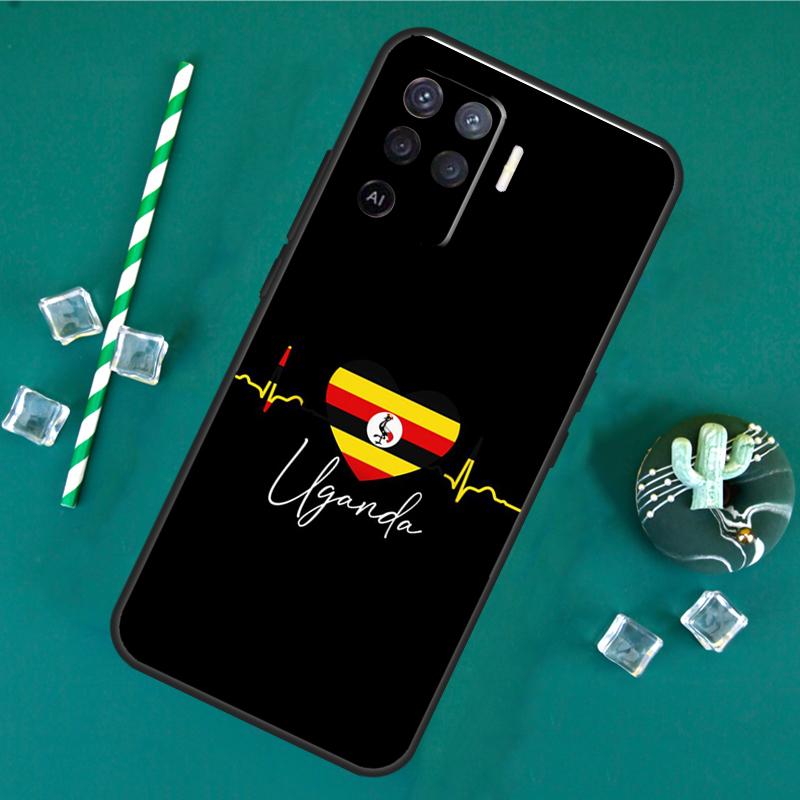 Uganda Flag Case For Oppo A40 A60 A80 A16 A76 A96 A18 A38 A58 A78 A98 A91 A15 A17 A74 A94 A54 A57S Cover
