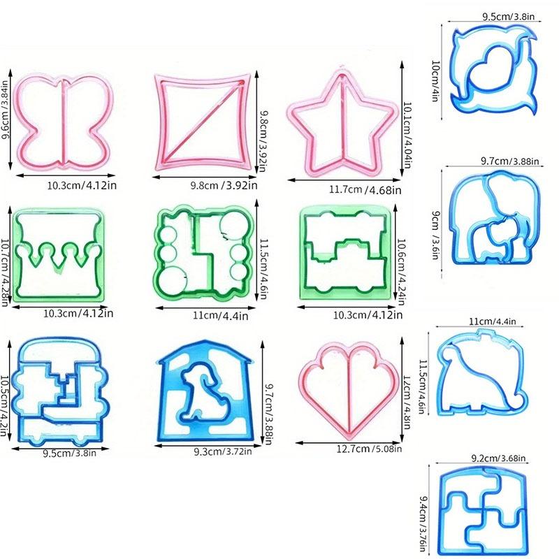 Sandwich and Cookie Cutters Set Fun Shapes Animal Puzzle Butterfly Stainless Steel and Plastic Food Molds for Kids Lunch Bento