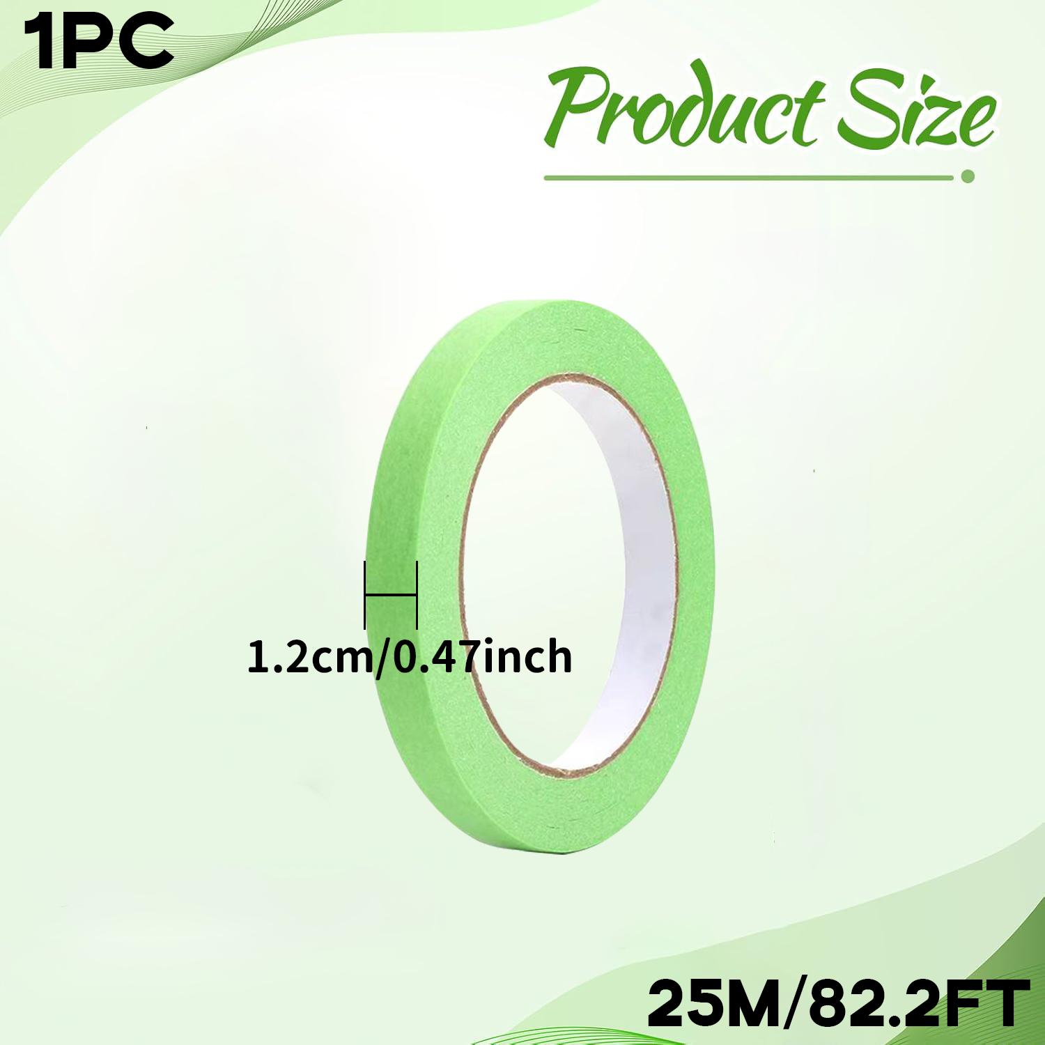 25m Green Masking Tape Roll, Painters Tape for Walls, DIY Home and Car Painting, Clean Release 25M