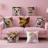 NICE CUTE Chihuahua Dog Cushion Cover Pillow Case Soft Friendly Fabric  Concealed Zipper